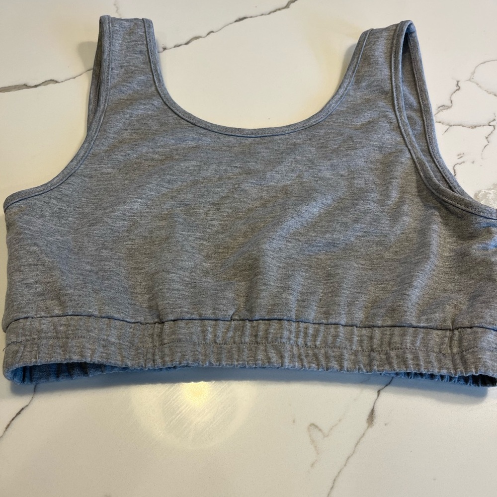 Gray sports bra